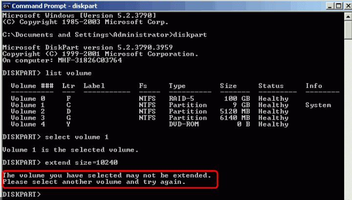 Diskpart Was Unable To Extend System Partition Windows 10