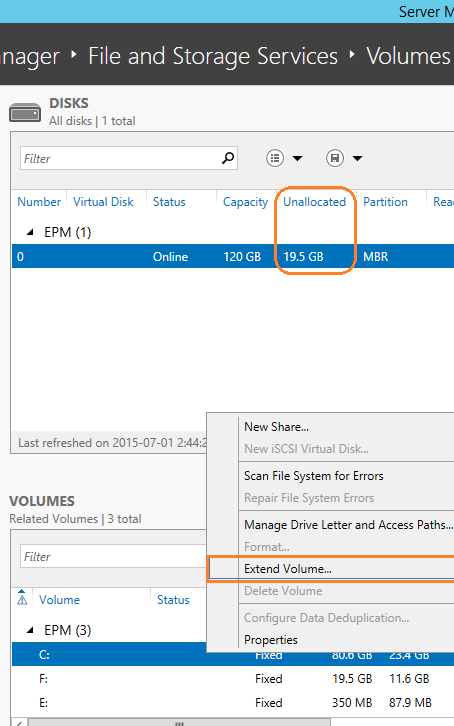 Steps to extend partition in Windows