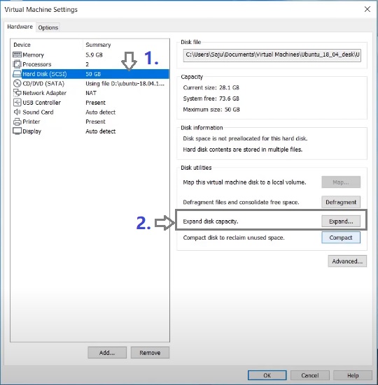 resize vmware disk