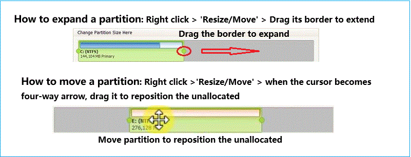 how to extend or move a volume