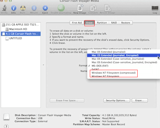 format mac drive for ntfs