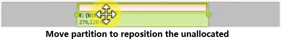 move partition to reposition unallocated