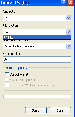 using windows 10 to format flash drive for mac fat32