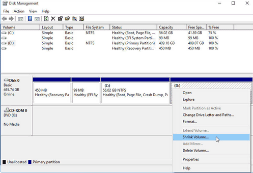 extend partition into unallocated space